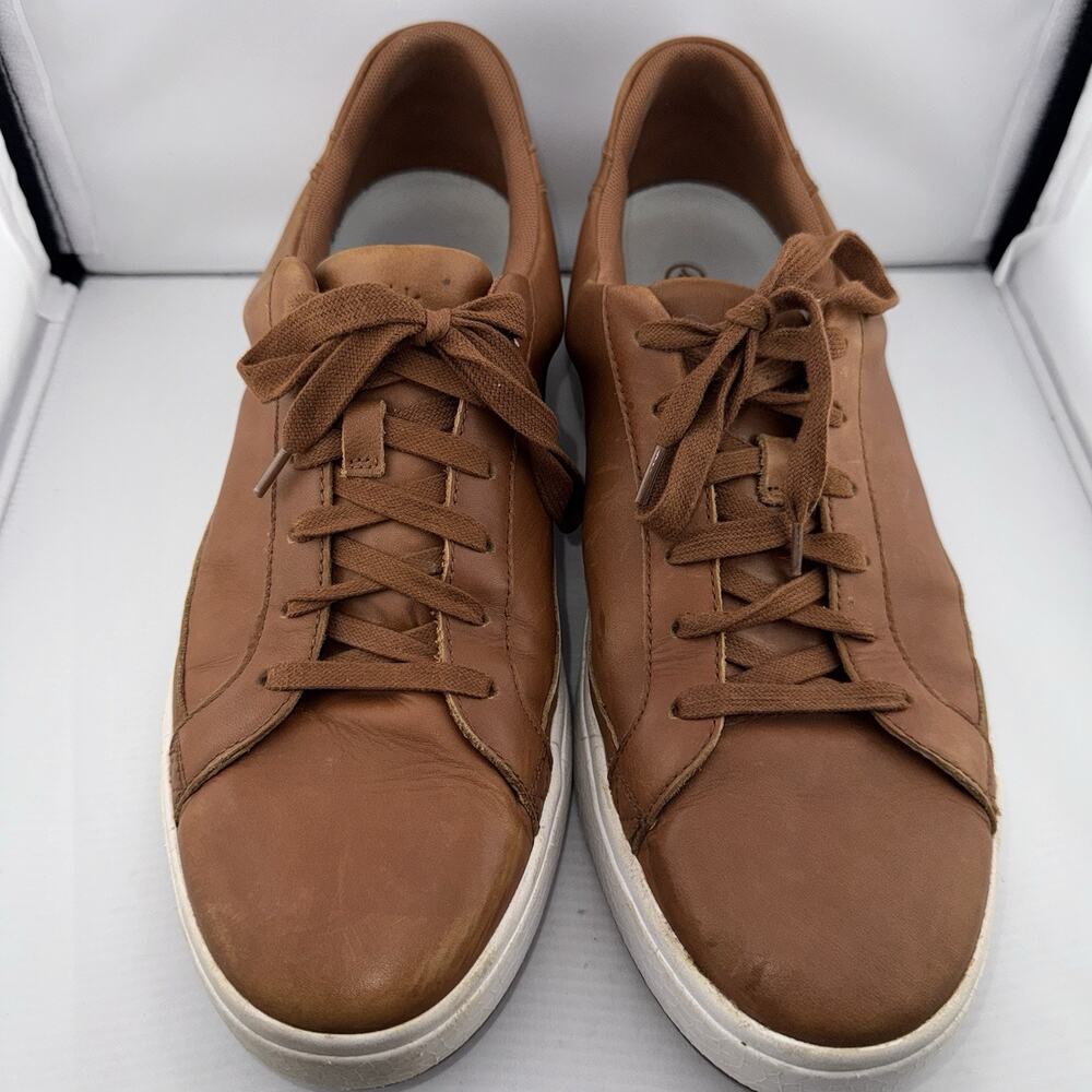 Kizik Vegas Sneakers Men’s 12 Women’s 13.5 Brown Leather Lace Up Casual Shoes